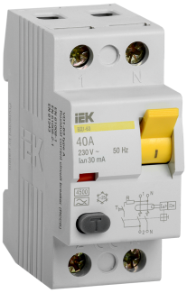 MDV10-2-040-030 ИЭК (IEK) УЗО Выключатель дифференциального тока ВД1-63 2Р 40А 30мА