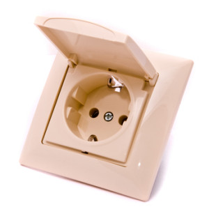 Electrical connector on white background