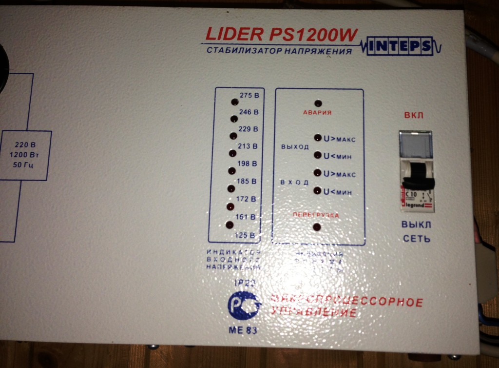 Погрешность стабилизации напряжения 4%