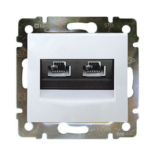 Информационная розетка - Valena - RJ45 - категория 5e - UTP - 2 выхода - с захватами - белый - арт. 774231 фото