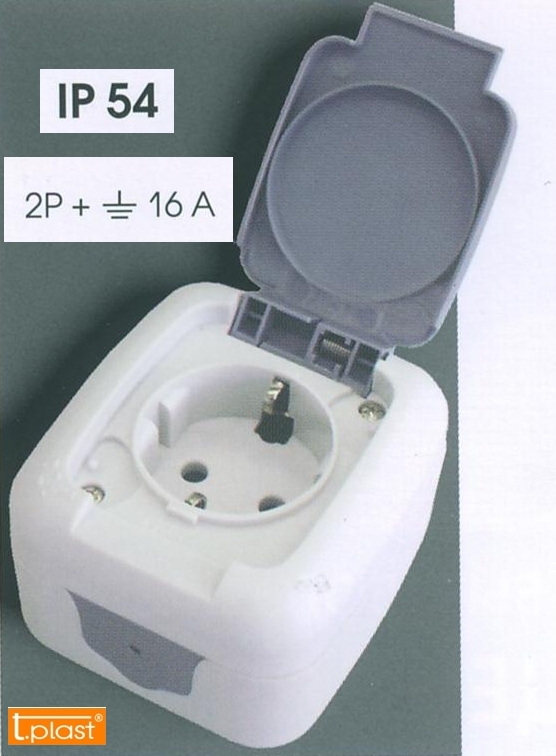 Розетка с/з с крышой ОУ IP54 фото