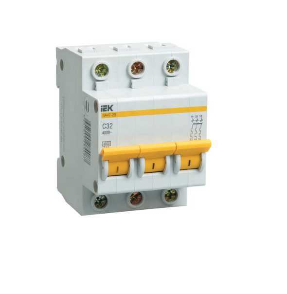 Выключатель автоматический трехполюсный 32А C ВА47-29 4.5кА фото