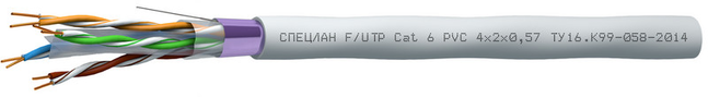 СПЕЦЛАН F/FTP Cat 6A PVC 4х2х0,57 Спецкабель фото