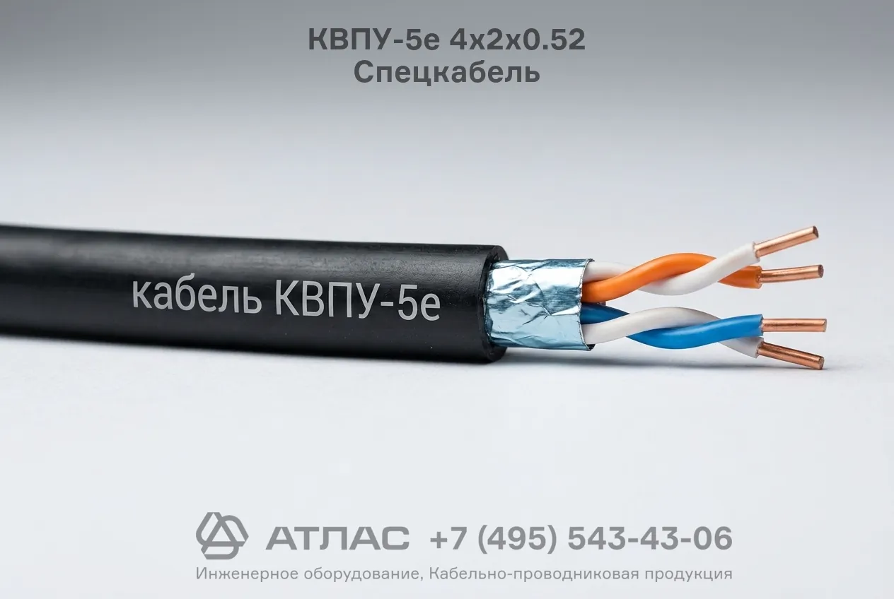 Кабель КВПУ-5е 4х2х0.52 Спецкабель конструкция и внешний вид