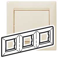 Рамка - Valena - 3 поста - горизонтальный монтаж - слоновая кость - арт. 774353 фото