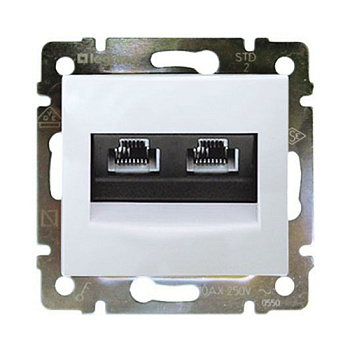 Информационная розетка - Valena - RJ45 - категория 5e - UTP - 2 выхода - с захватами - белый - арт. 774231 фото