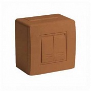 Коробка в сборе с 2-клавишным выключателем, коричневая (упак. 14шт) ( DKC код: 10001B ) фото