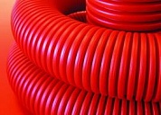Труба гибкая двустенная для кабельной канализации д.125мм, цвет красный, в бухте 50м., без протяжки (упак. 50м) ( DKC код: 12091250 ) фото