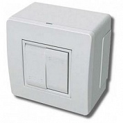 Коробка в сборе с 2-клавишным выключателем, белая (упак. 14шт) ( DKC код: 10001 ) фото